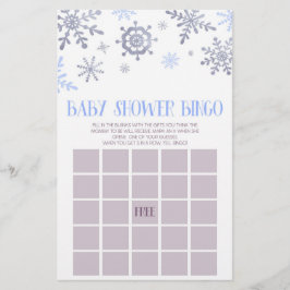 Blue Snowflake Winter Bingo Baby Showspiel Briefpapier