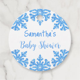 Blue Snowflake Winter Boy Baby Dusche Geschenkanhänger