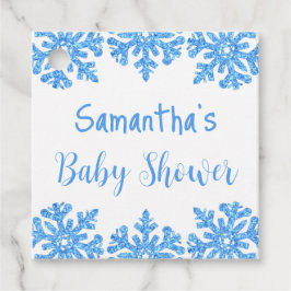 Blue Snowflake Winter Boy Baby Dusche Geschenkanhänger