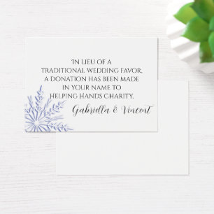 Blue Snowflake Winter Hochzeit Wohltätigkeit Gefal
