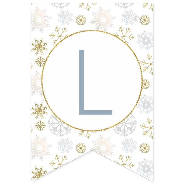 Blue Snowflake Winter Wonderland Banner (Erste Fahne)