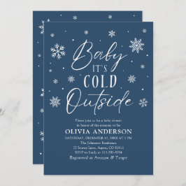 Blue Snowflakes Baby Es ist kalt Outside Baby Dusc Einladung