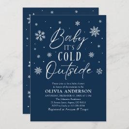 Blue Snowflakes Baby Es ist kalt Outside Baby Dusc Einladung
