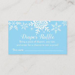 Blue Snowflakes Baby Showdusche Windeln Raffle Tic Begleitkarte