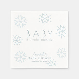 Blue Snowflakes Boy Baby Dusche Napkins Serviette