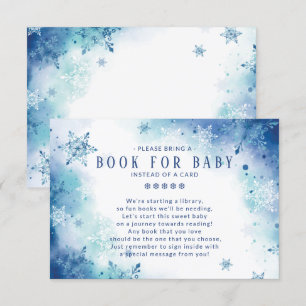 Blue Snowflakes Boys Baby Showbook for Baby  Begleitkarte