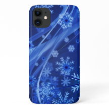 Blue Snowflakes Christmas Swirl