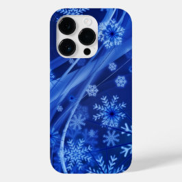 Blue Snowflakes Christmas Swirl Case-Mate iPhone 14 Pro Hülle