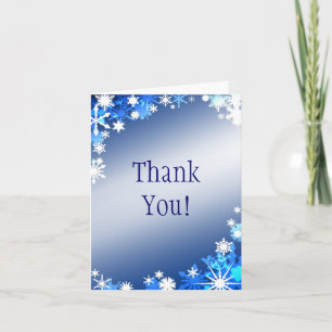 Blue Snowflakes Dankeschön Card Dankeskarte