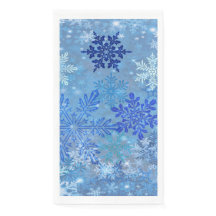 Blue Snowflakes Gast Handtuch Napkins