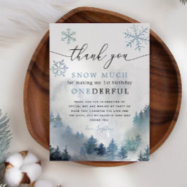 Blue Snowflakes ONEderful 1. Geburtstag Dankeskarte