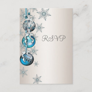 Blue Snowflakes Ornamente Weihnachts-Party UAWG RSVP Karte