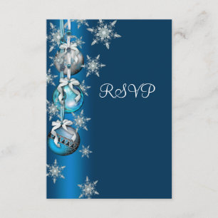 Blue Snowflakes Ornamente Weihnachts-Party UAWG RSVP Karte