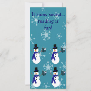 Blue Snowflakes Reading Snowman Lesezeichen
