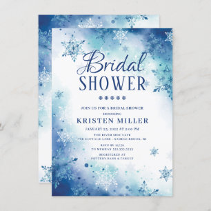 Blue Snowflakes Winter Bridal Dusche Einladung