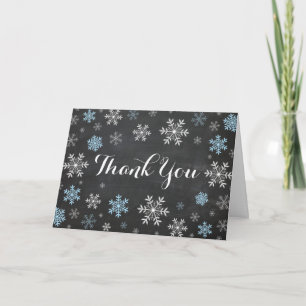 Blue Snowflakes Winter geklappt Danke Karte