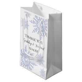 Blue Snowflakes Winter Wedding Danke Kleine Geschenktüte