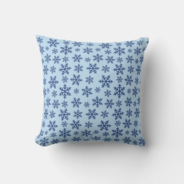 Blue Snowflakes Winter Zuhause Weihnachtsdekoratio Kissen (Vorderseite)