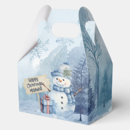 Blue Snowman Christmas Party Boxes Geschenkschachtel