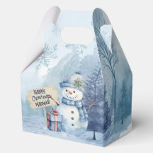 Blue Snowman Christmas Party Boxes