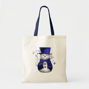 Blue Snowman Christmas Tragetasche