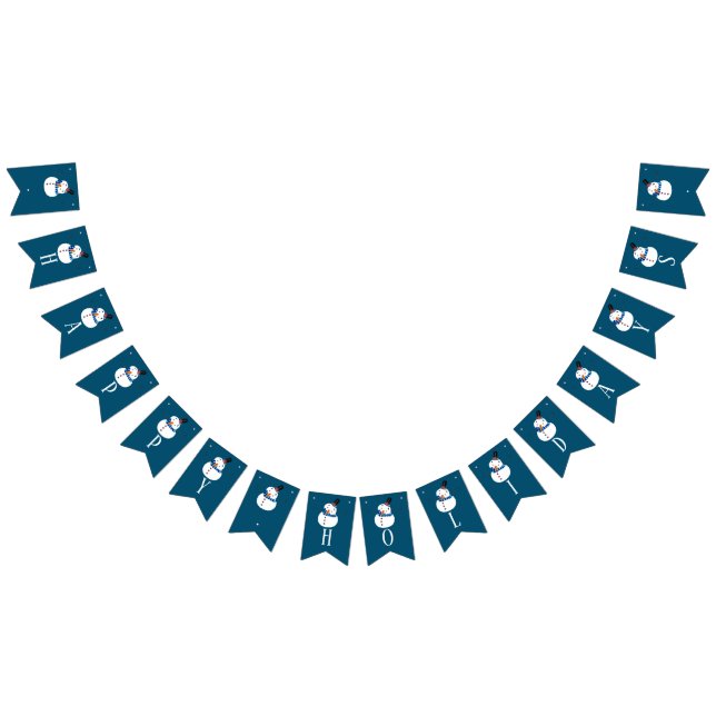 Blue Snowman, Happy Holidays Wimpelkette (Alle)