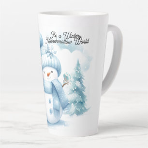 Blue Snowman Marshmallow World Milchtasse