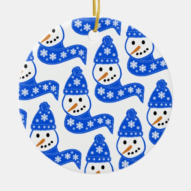 Blue Snowman Ornament (Vorne)