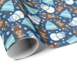 Blue Snowman und Blue Christmas Tree Geschenkpapier<br><div class="desc">Blue Snowman and Blue Christmas Tree Wrapping Paper Crafts & Party Supplies > Geschenkartikel > Packpapier</div>