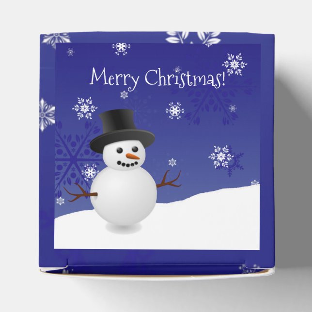Blue Snowman Winterlandschaft Weihnachtsweihnachts Geschenkschachtel (Oben)