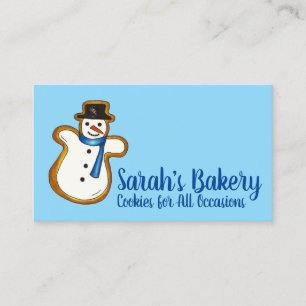Blue Snowman Zucker Backwaren Konditorei Koch Nahr Visitenkarte
