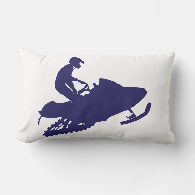 Blue Snowmobiler Snowmobiler Lendenkissen (Vorderseite)