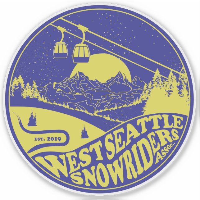Blue Snowrider Sticker (Vorderseite)