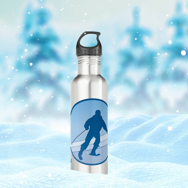 Blue Snowski Personalisiert Trinkflasche (Von Creator hochgeladen)