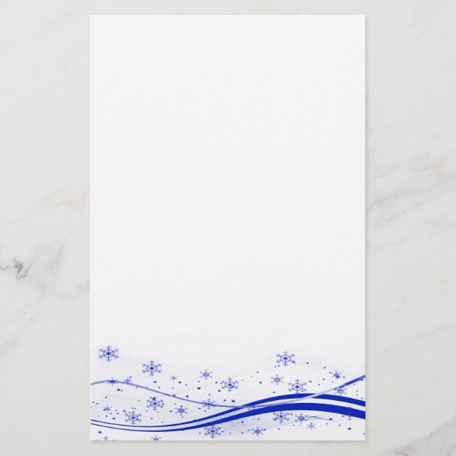Blue Snowy Christmas Briefpapier (Vorderseite)