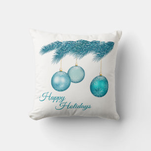 Blue Snowy Weihnachtsschmuck und Schneeflocken Kissen