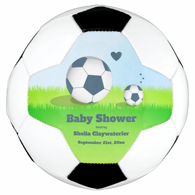Blue Soccer Baby Dusche | Fußballball Fußball (Vorderseite)
