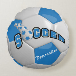 Blue Soccer Ball | DIY Name Rundes Kissen