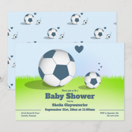Blue Soccer/Football Baby Dusche | Einladung