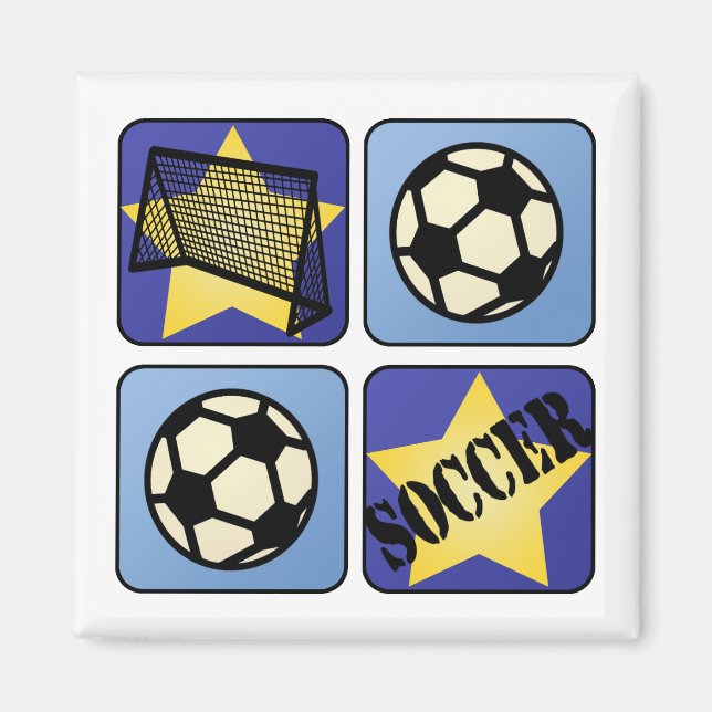 Blue Soccer Magnet (Vorne)