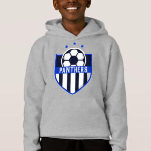 Blue Soccer Shield Team, Spielername und -nummer Hoodie