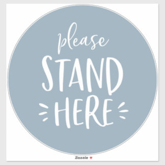 Blue Social Distancing Covid-19 große Stockwerk Ma Aufkleber