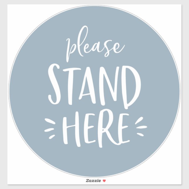 Blue Social Distancing Covid-19 große Stockwerk Ma Aufkleber (Blatt)