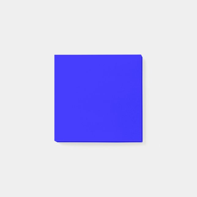 Blue Solid Schlicht Post-it Klebezettel (Vorderseite)