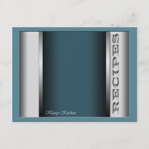 Blue Sophisticy Recipe Cards Postkarte