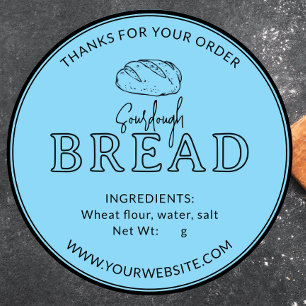 Blue Sourdough Brot Bäckerei Danke Sticker