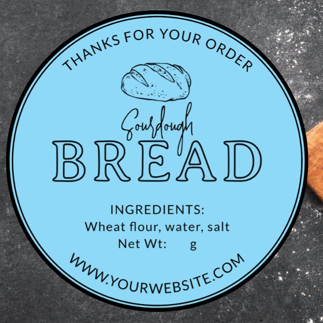 Blue Sourdough Brot Bäckerei Danke Sticker (Von Creator hochgeladen)