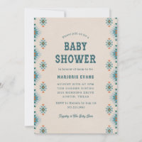 Blue Southwestern Aztec Pattern Baby Dusche
