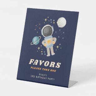 Blue Space Astronaut Geburtstagsfavoriten Zeichen Sockelschild