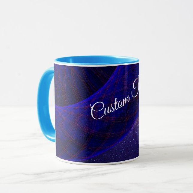 Blue Space Donuts Geometric Coffee Mug Tasse (Vorderseite Links)